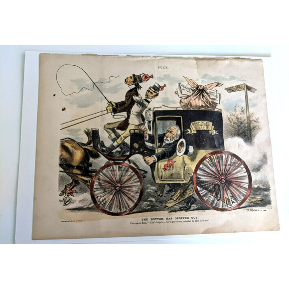 Vintage PUCK Magazine Political Print - Picture 1 of 6